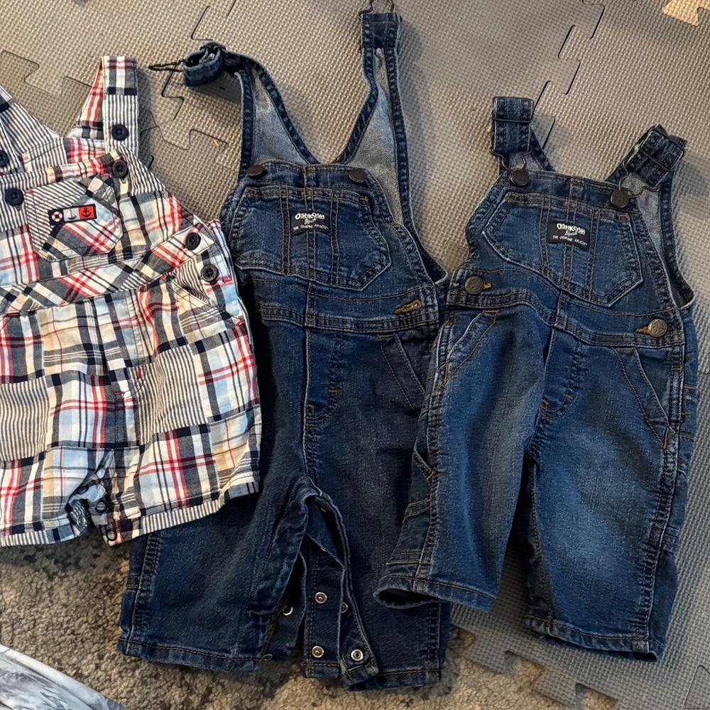 OshKosh B'gosh Denim and Plaid Kids Overalls